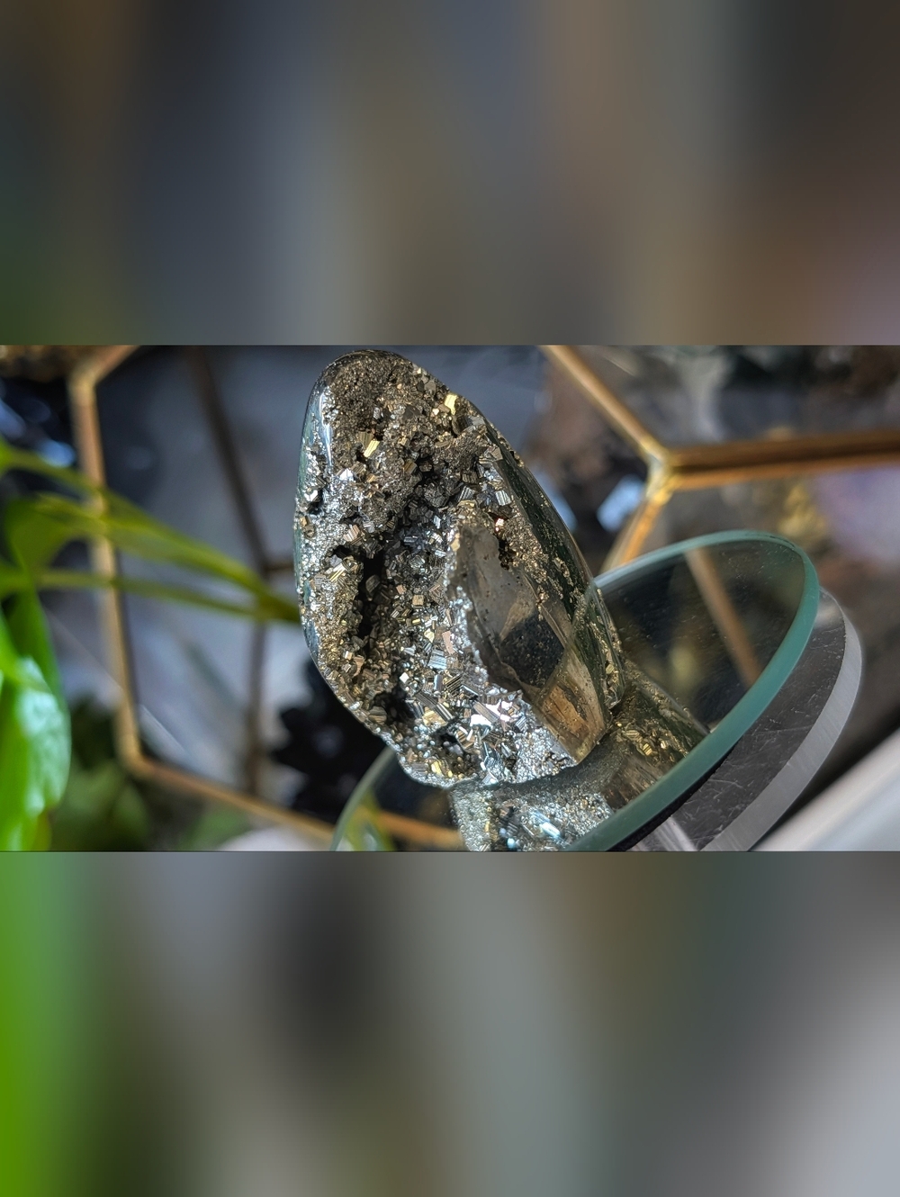 Polished Peru Pyrite Crystal Cluster
